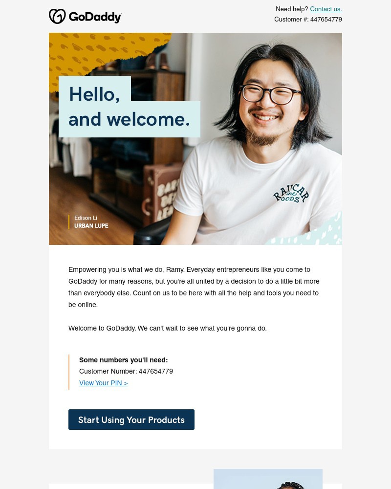 GoDaddy - Welcome to GoDaddy, Ramy.