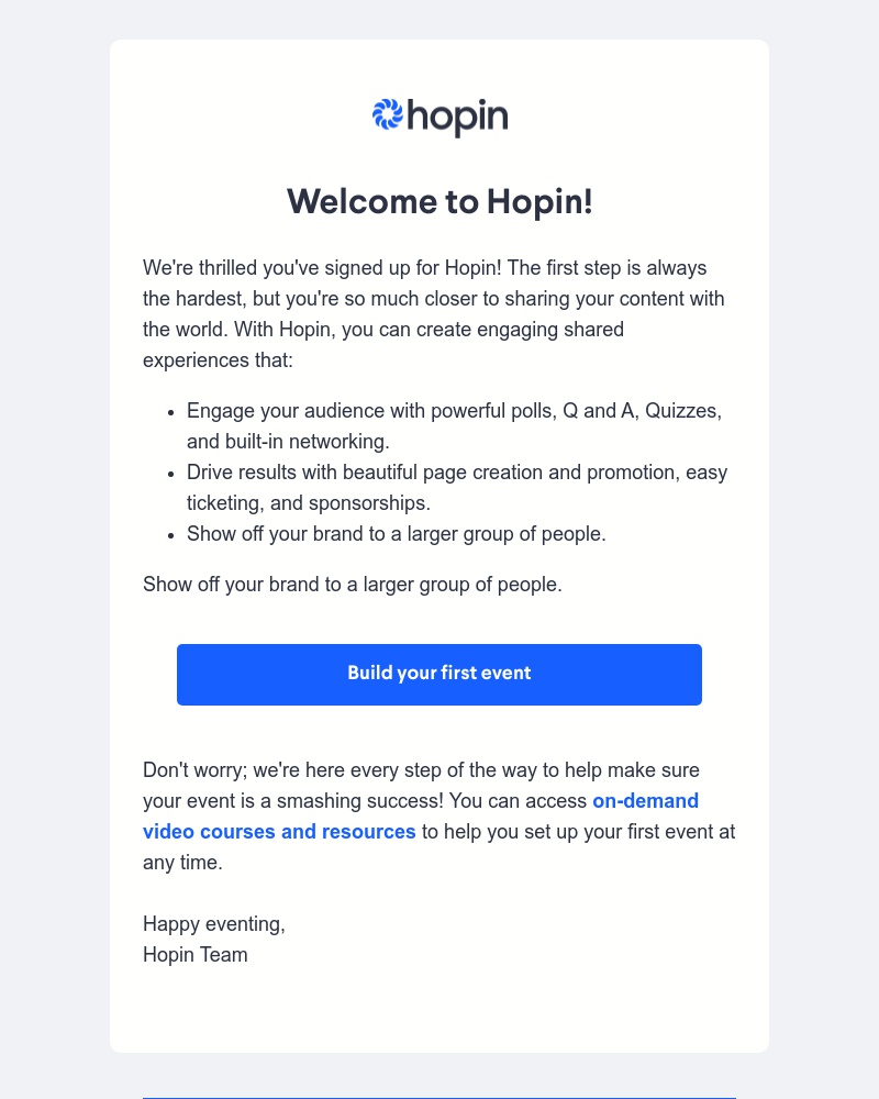 Hopin - Welcome to Hopin!