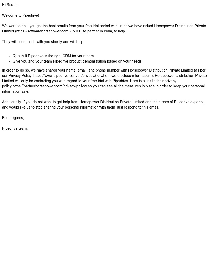 Pipedrive - Welcome to Pipedrive!