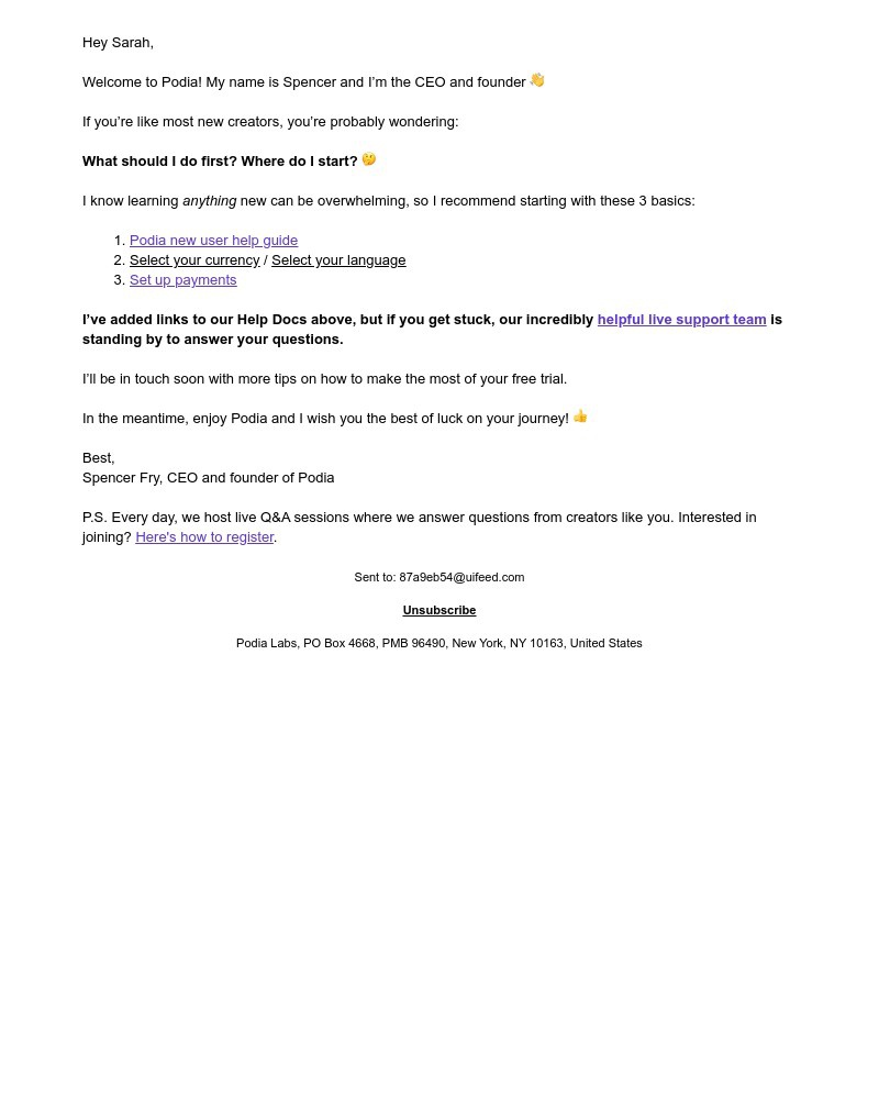 Podia - Welcome to Podia! 🎉