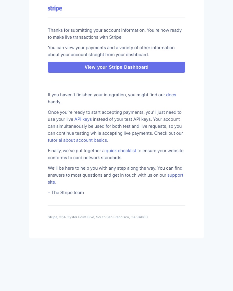 Stripe - Welcome to Stripe!