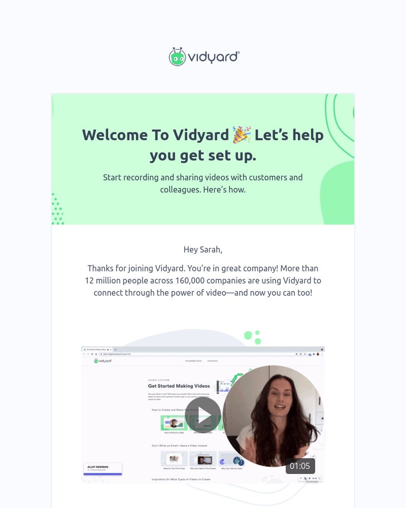 Vidyard - Welcome To Vidyard 🎉 Let’s help you get set up.