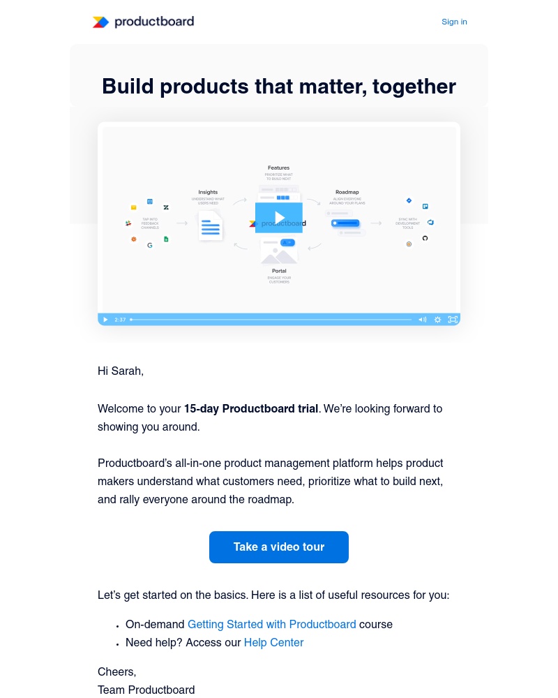 Productboard - Welcome to your Productboard trial