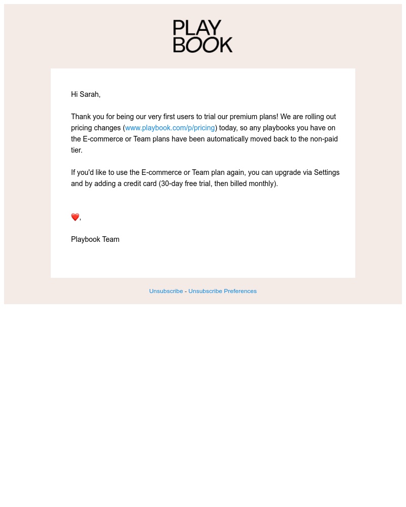 Playbook - 🔴 🟡 🟢 We're updating our pricing