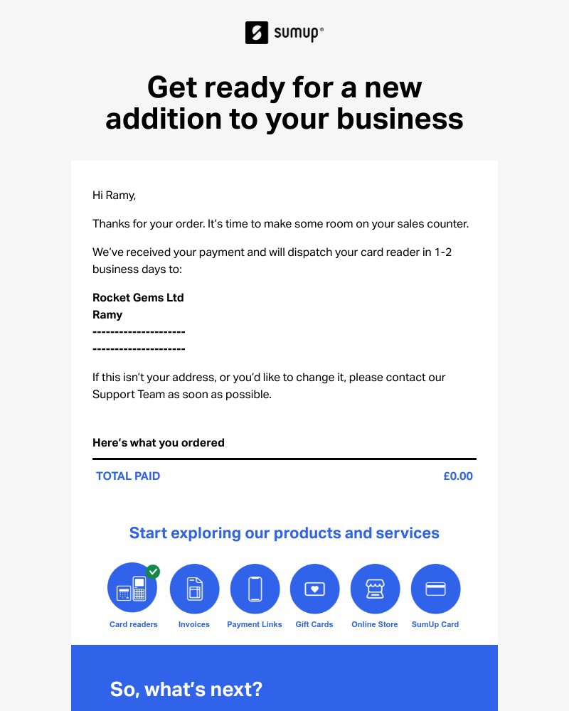 SumUp - We’ve received your payment
