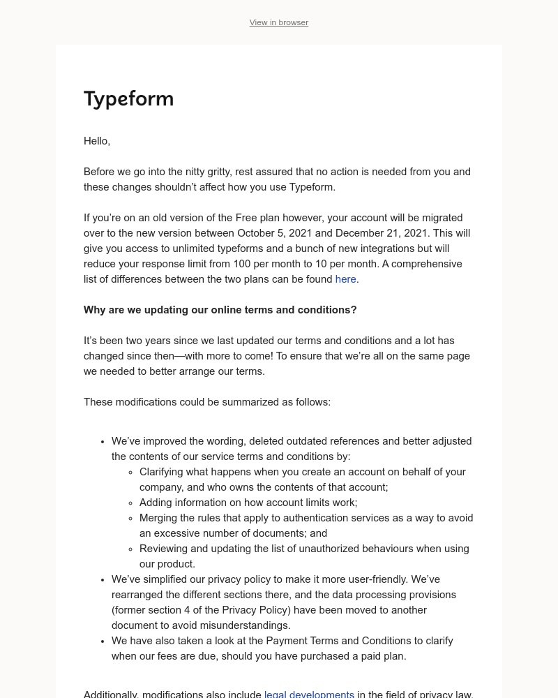 Typeform - We’ve updated and simplified our Ts & Cs 📝