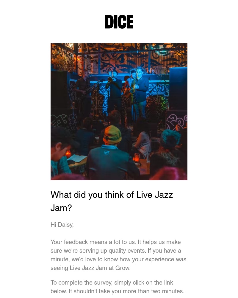 DICE - What did you think of Live Jazz Jam?