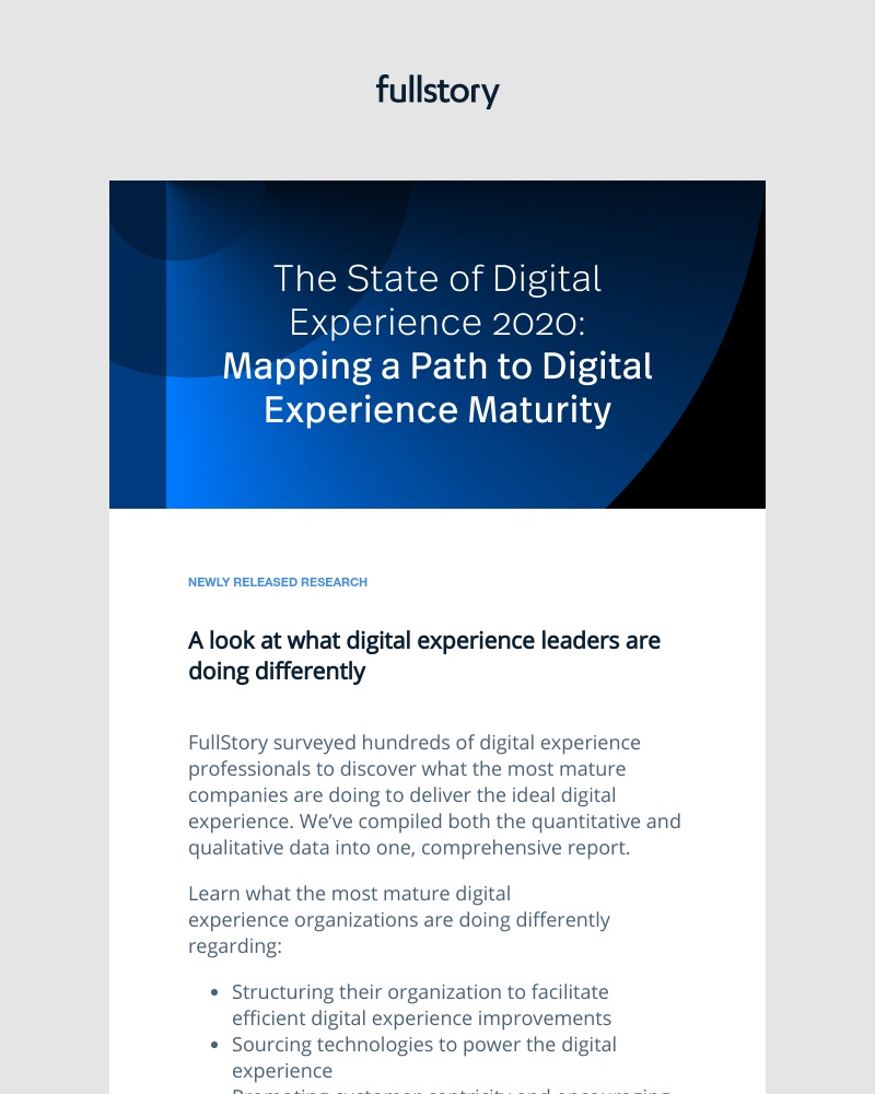 Fullstory - What DX leaders are doing differently