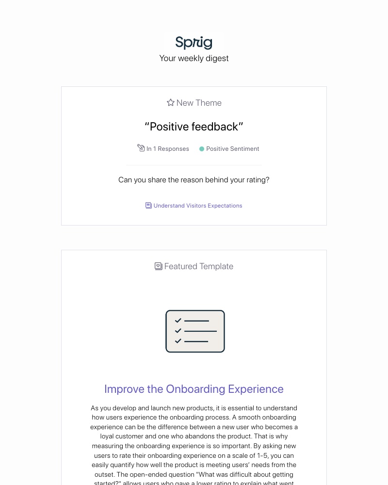 Sprig - What happened in Sprig this week for UI Feed Development