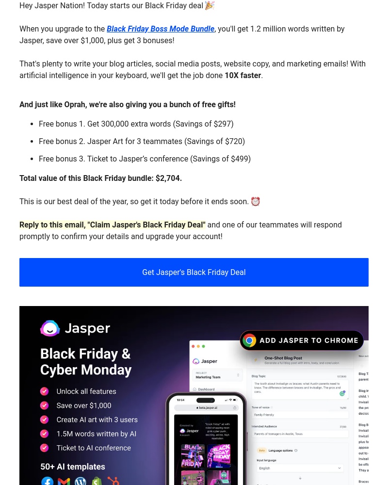 Jasper - What is Jasper's Black Friday deal? π¨ "The Boss Mode Bundle"