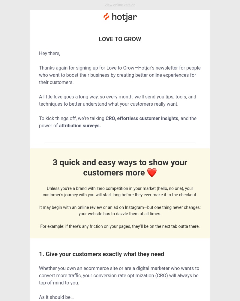 Hotjar - What’s customer ❤️ got to do with it? Let’s find out.