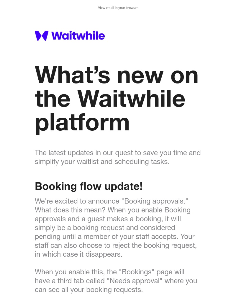 Waitwhile - What’s new in Waitwhile this month ✨