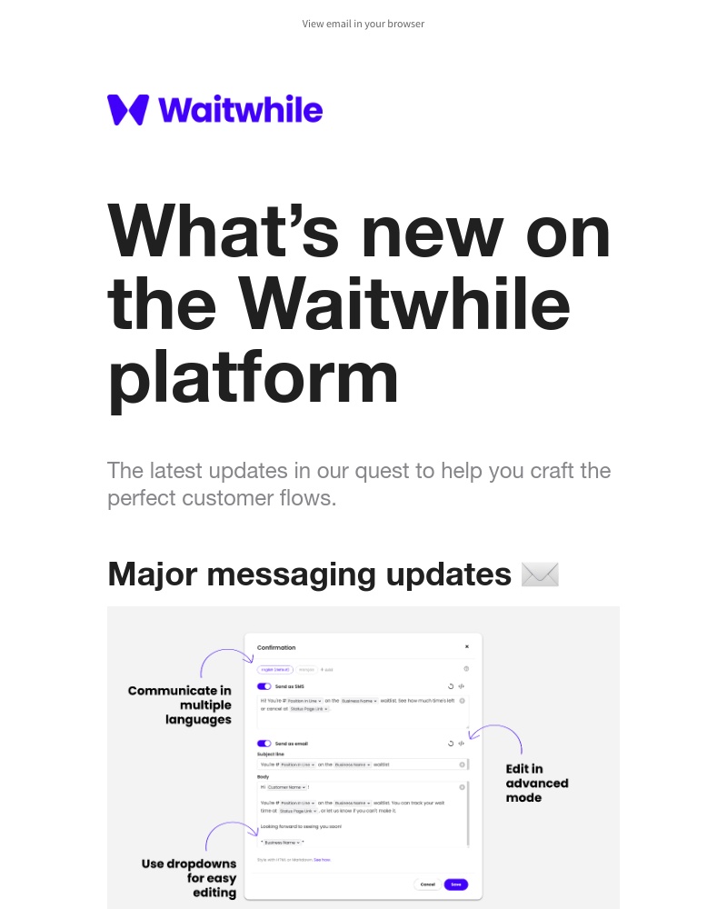 Waitwhile - What’s new in Waitwhile this month ✨
