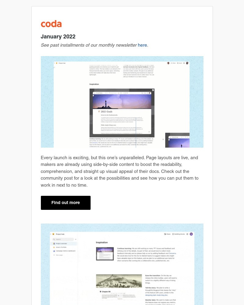 Coda - What’s new: January 2022 🎁 🚀 🖼