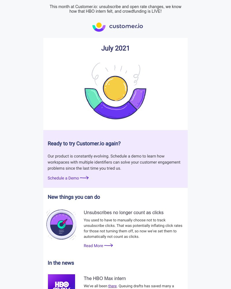 Customer.io - What's new? Our crowdfunding campaign is live! 🎉
