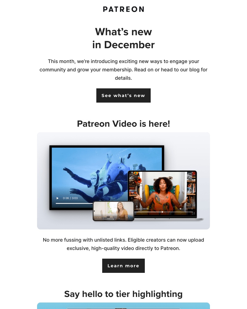 Patreon - What’s new this month at Patreon?