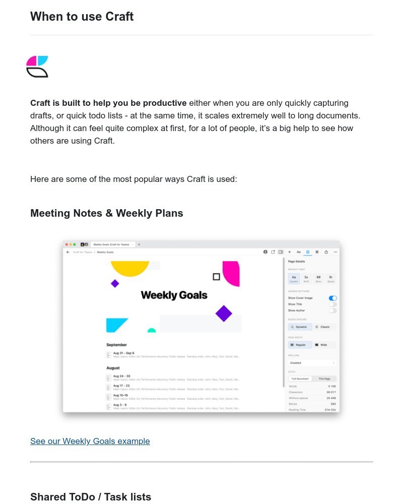 Craft - When to use Craft