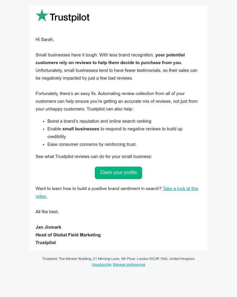 Trustpilot - Why reviews matter more for small businesses