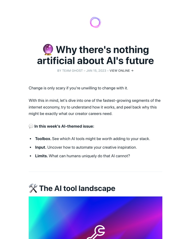Ghost - 🔮 Why there's nothing artificial about AI's future