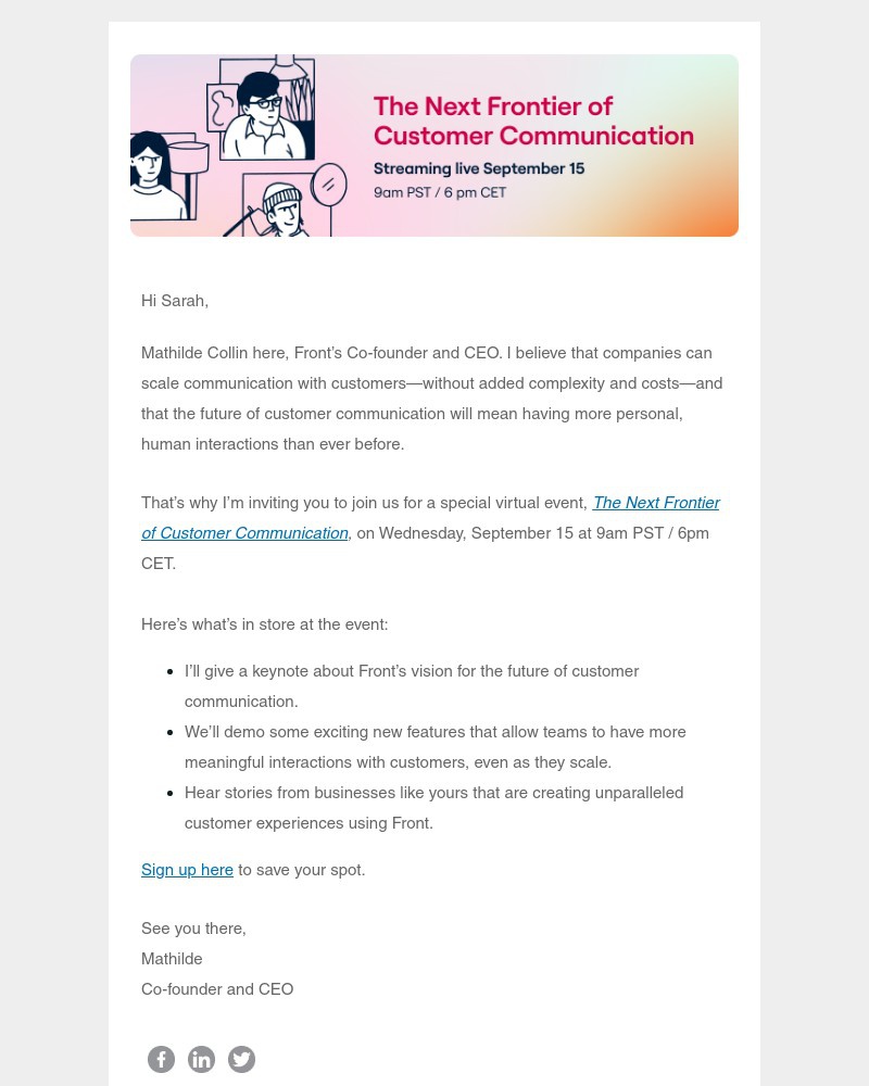 Front - Will you join me? The Next Frontier of Customer Communication