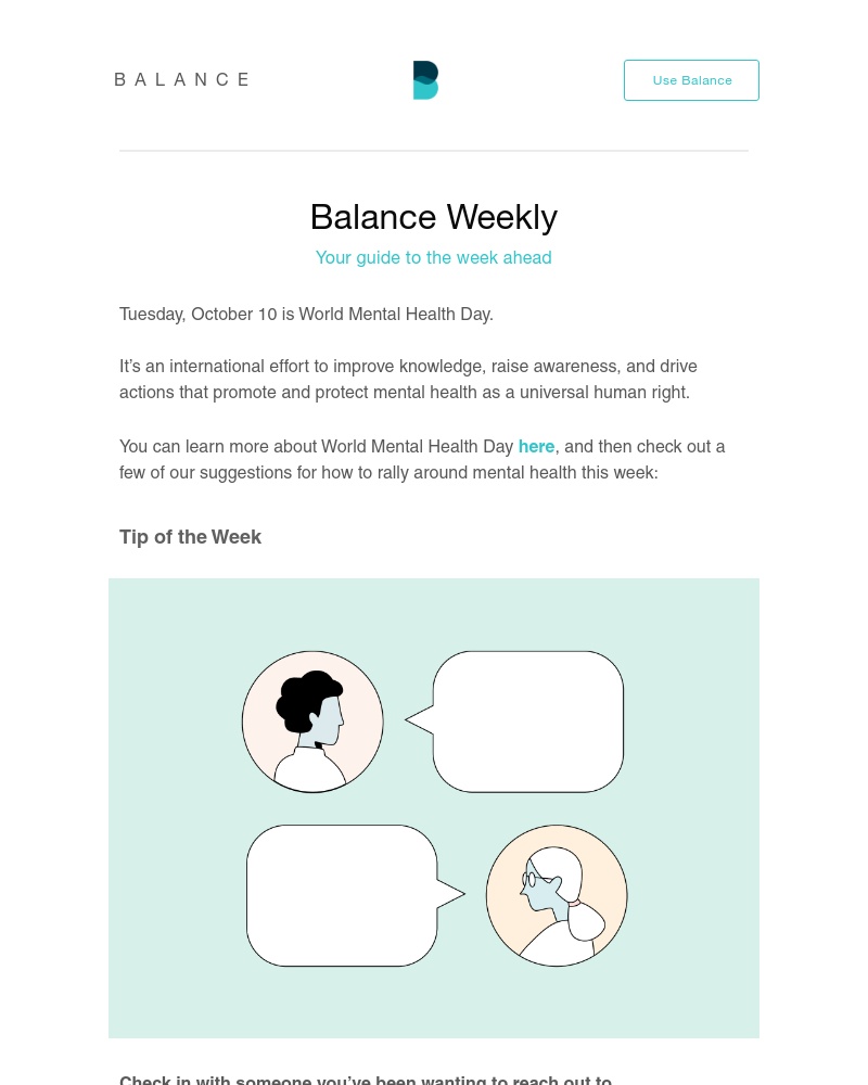 Balance - World Mental Health Day