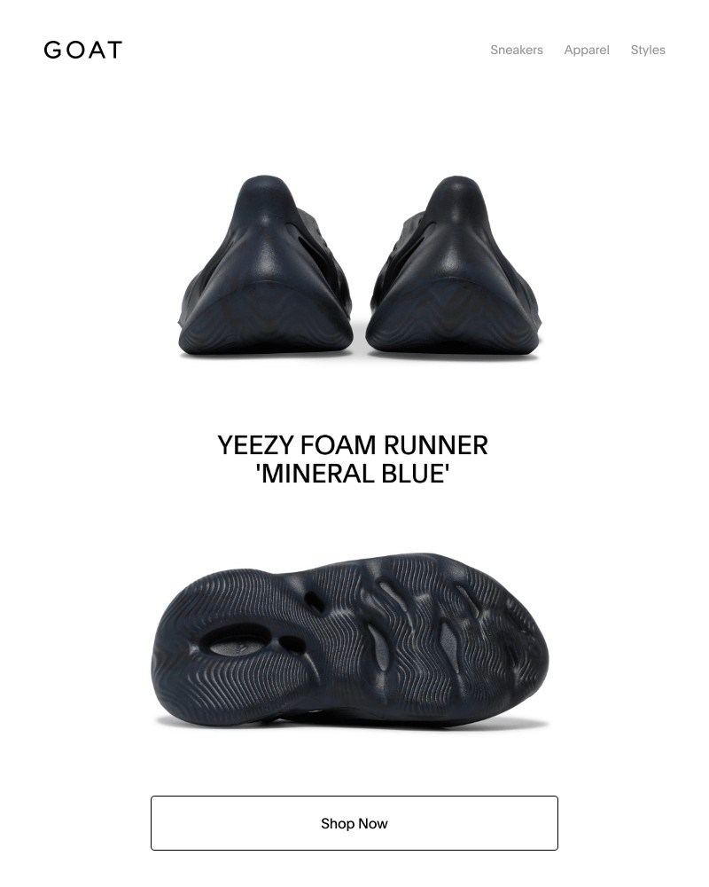 Goat - Yeezy Foam Runner 'Mineral Blue' available now