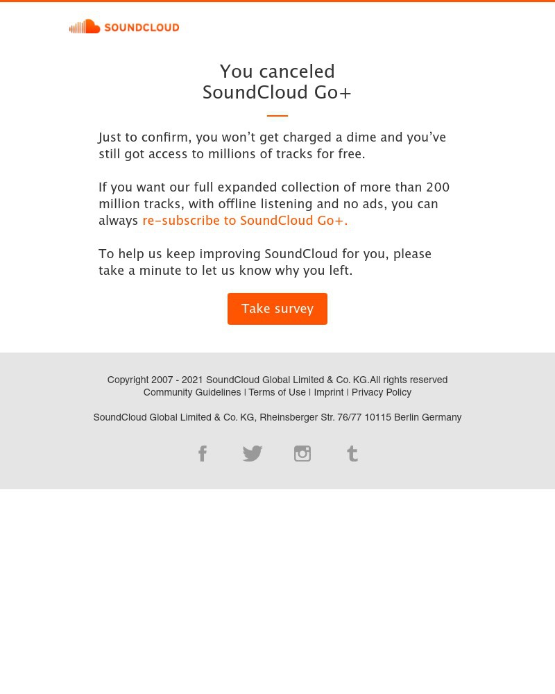 SoundCloud - You canceled SoundCloud Go+