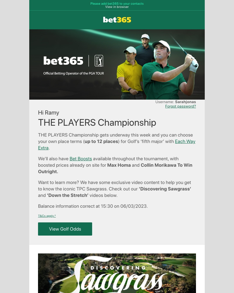 Bet365 - You have a balance in your account...