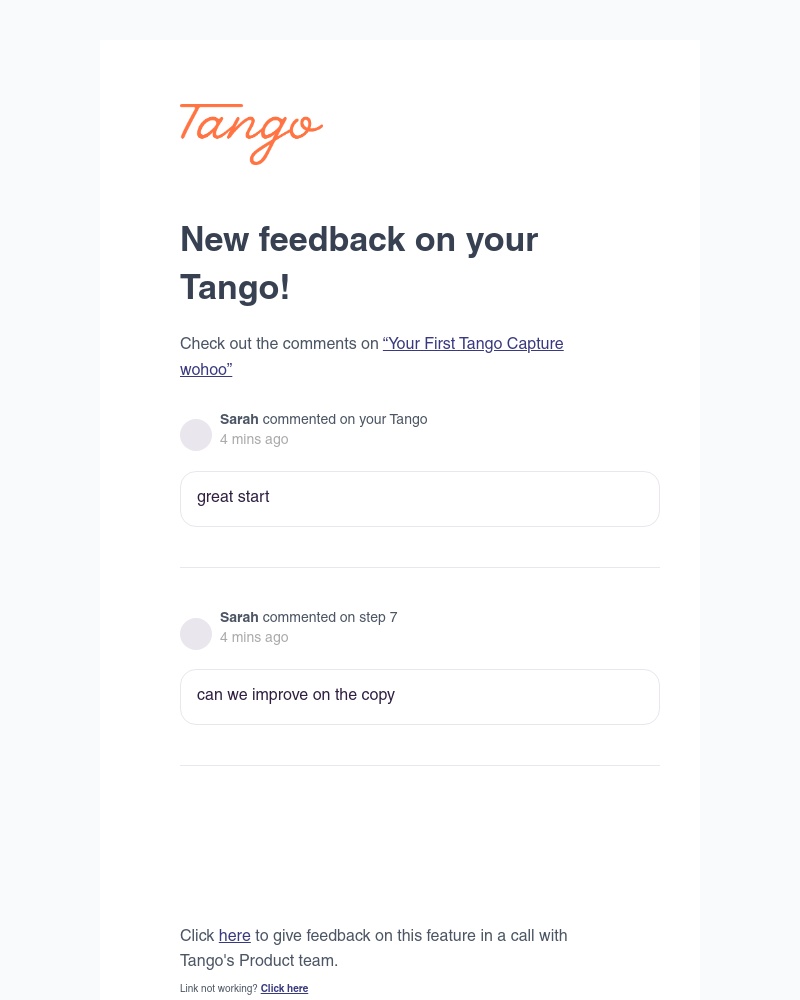 Tango - You have notifications on Your First Tango Capture wohoo