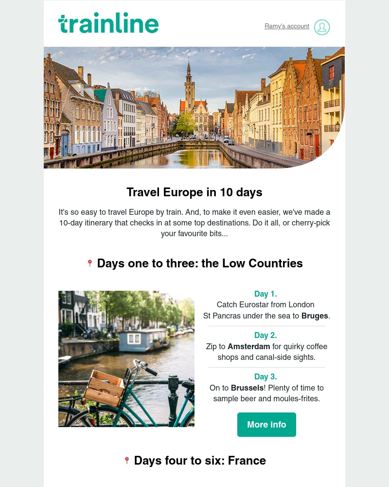 Trainline - Your 10-day European travel itinerary