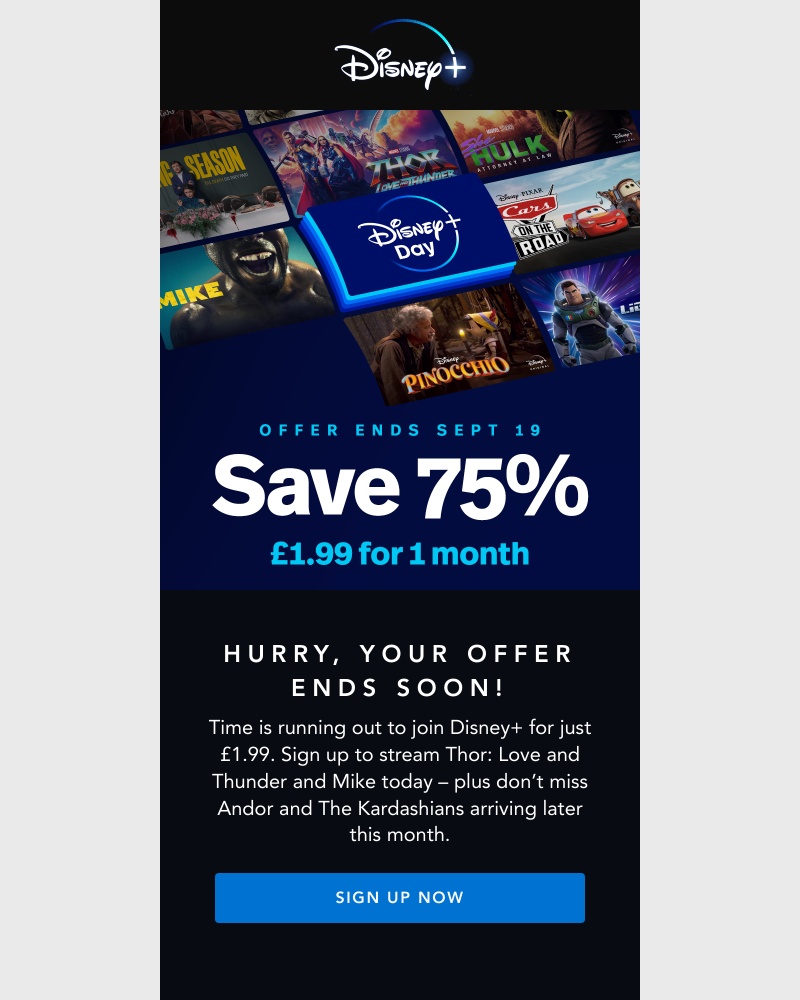 Disney+ - Your £1.99 offer ends soon