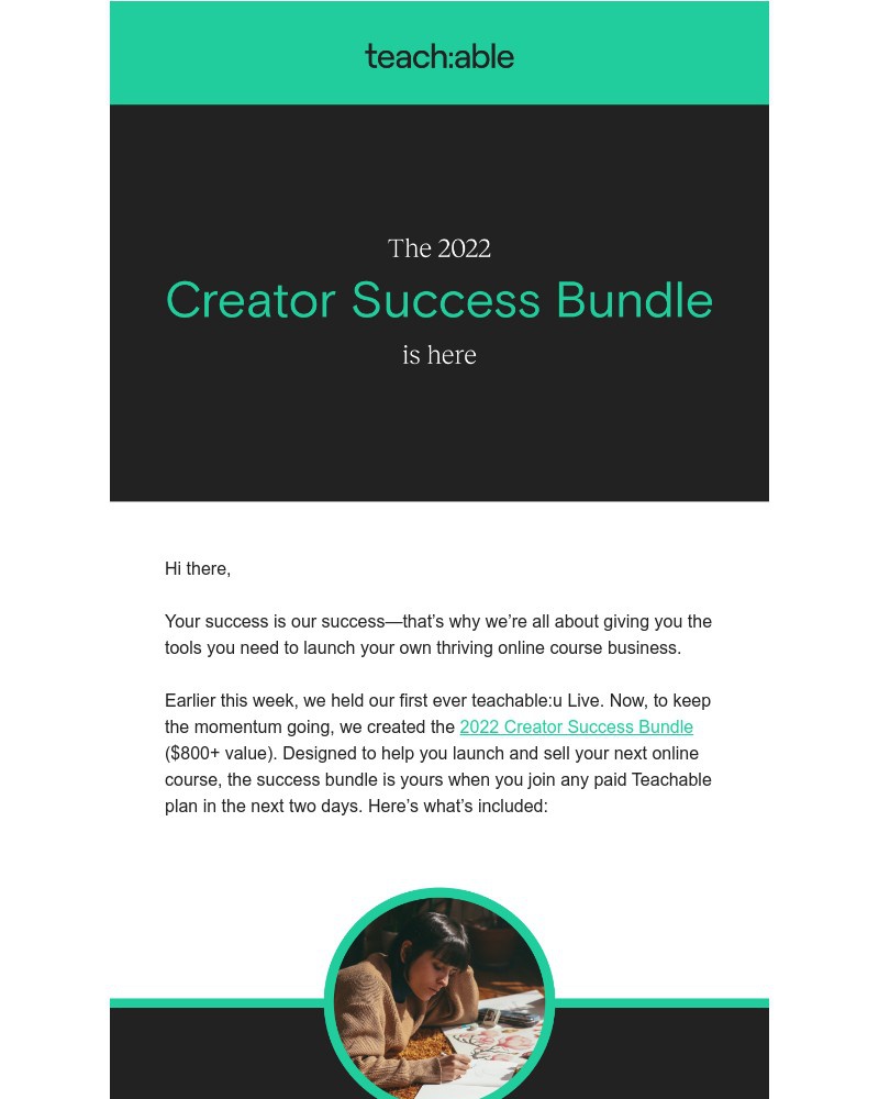 Teachable - Your 2022 goals are calling. Start now for 20% off annual plans.