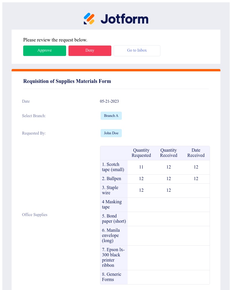 Jotform - Your action required.