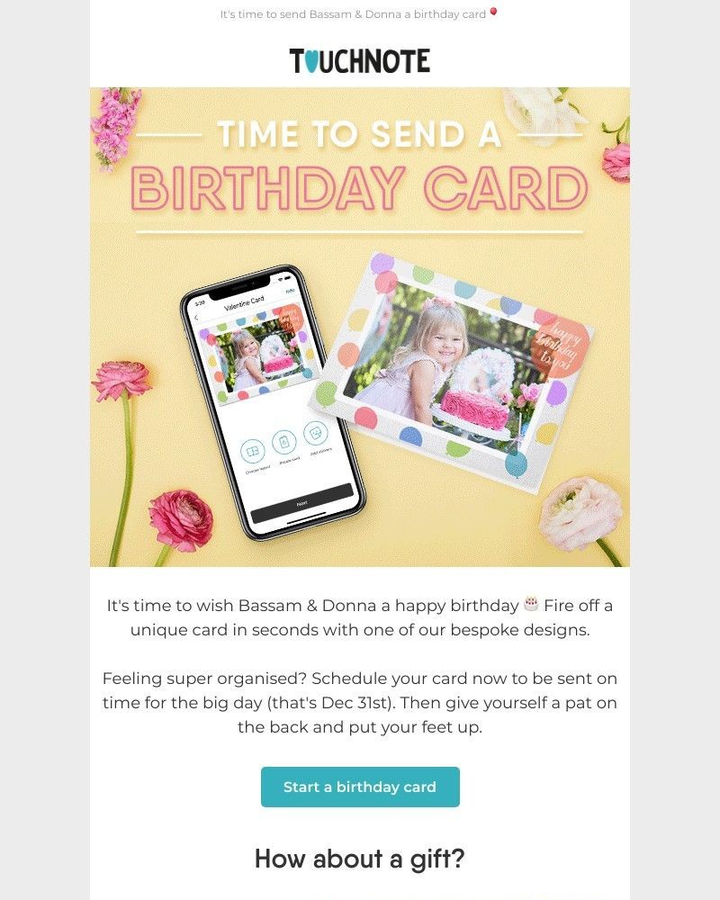 TouchNote - Your birthday reminder 🎉⏰