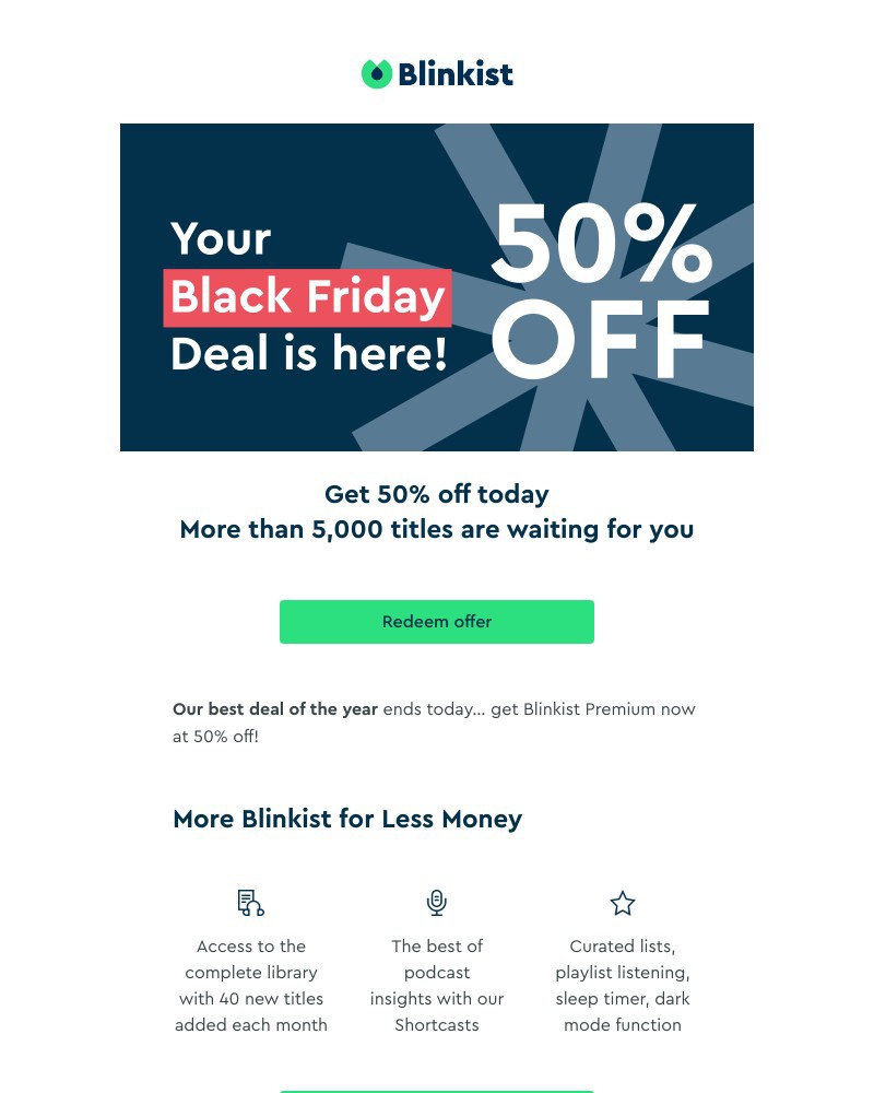Blinkist - Your Black Friday deal is about to expire!
