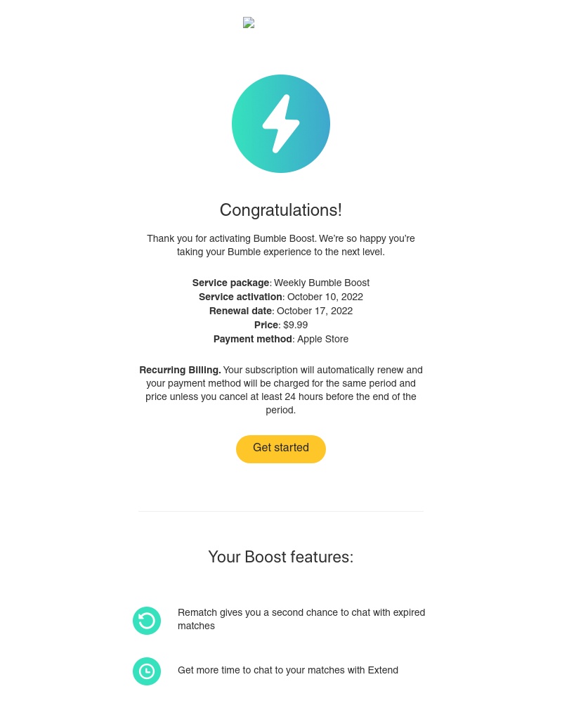 Bumble - Your Bumble Boost subscription
