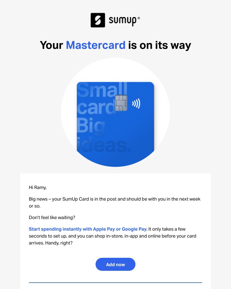 SumUp - Your card is on the way