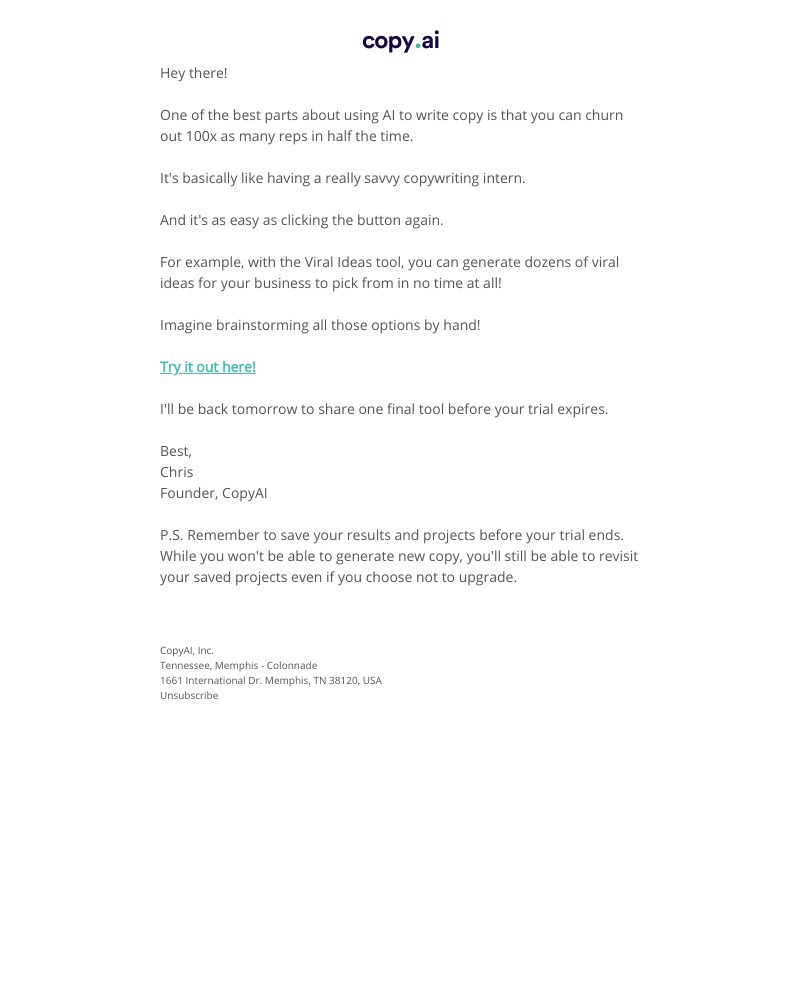 CopyAI - Your copywriting intern