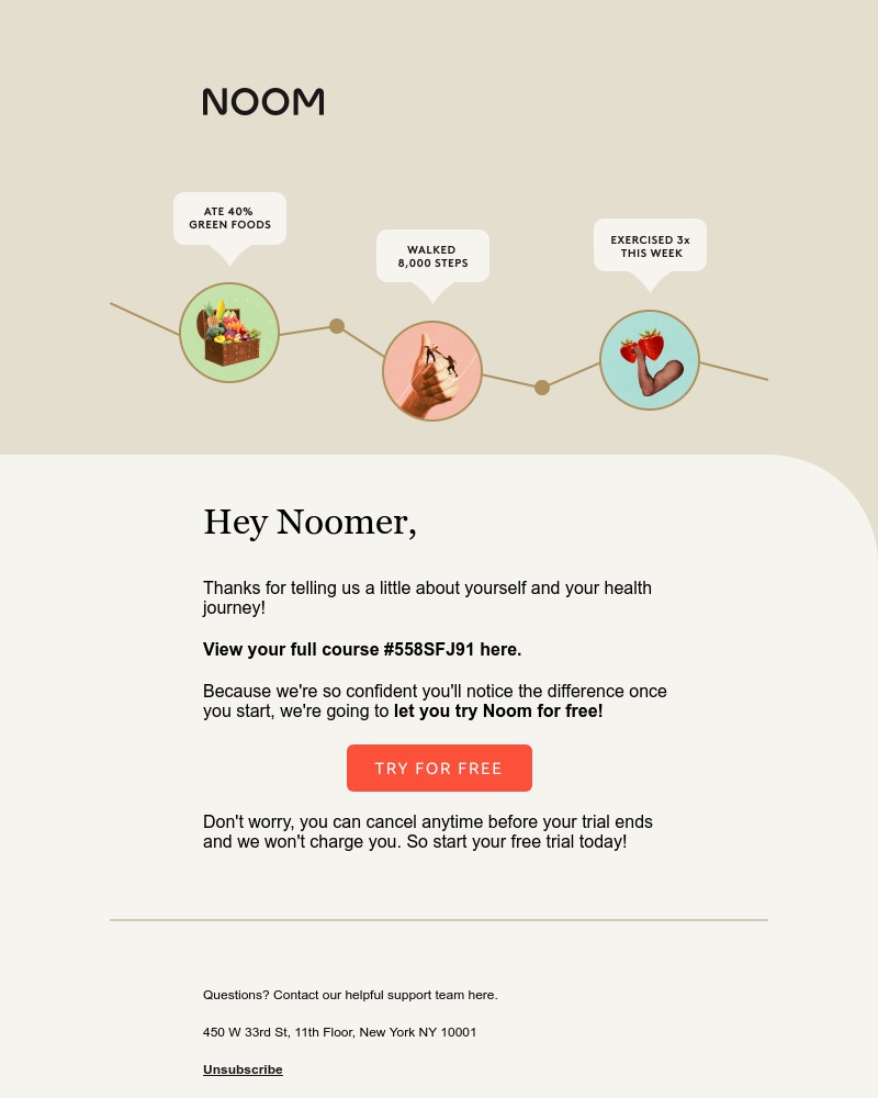 Noom - Your customized course #558SFJ91 is ready