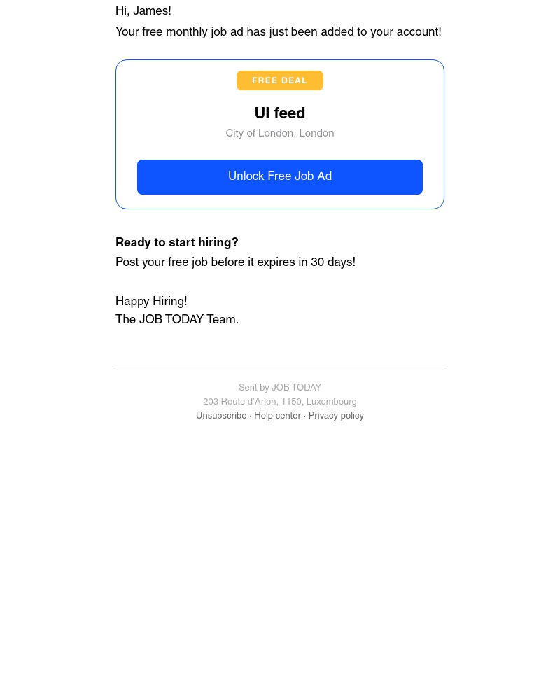 Job Today - Your free job ad is here