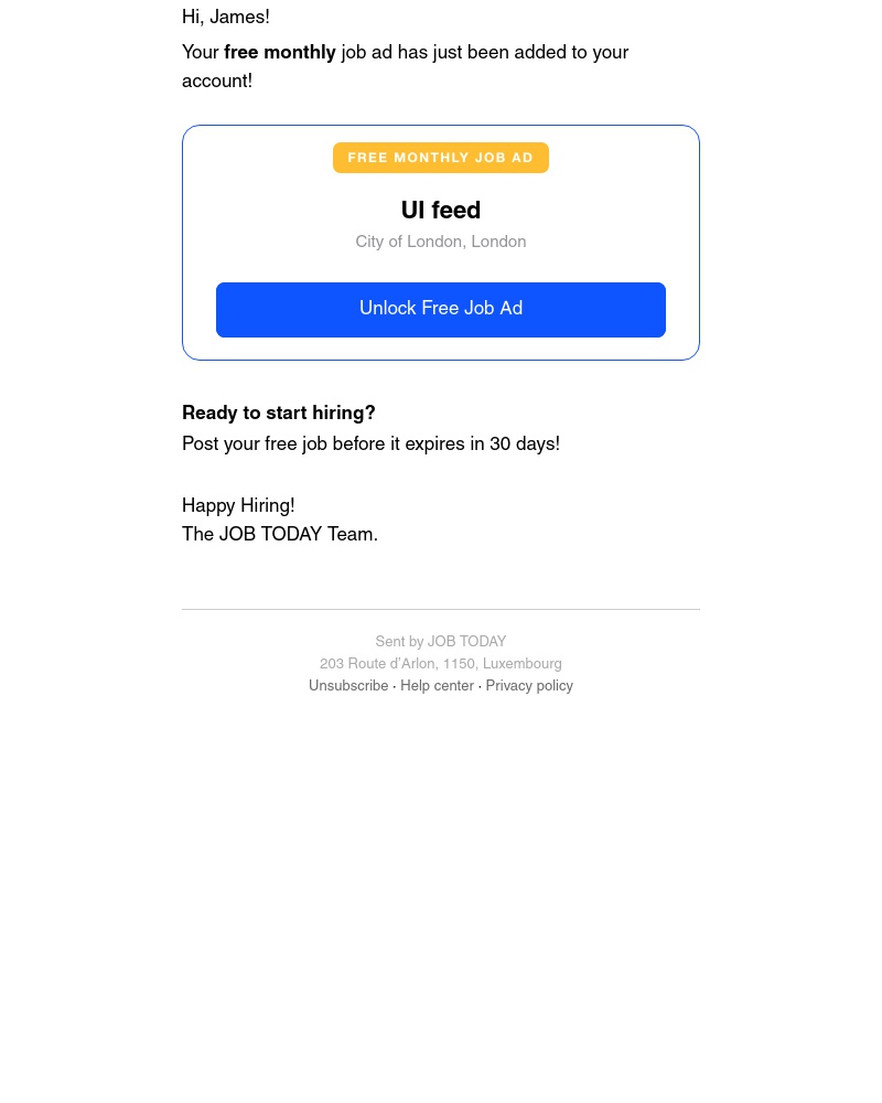 Job Today - Your free job ad is here