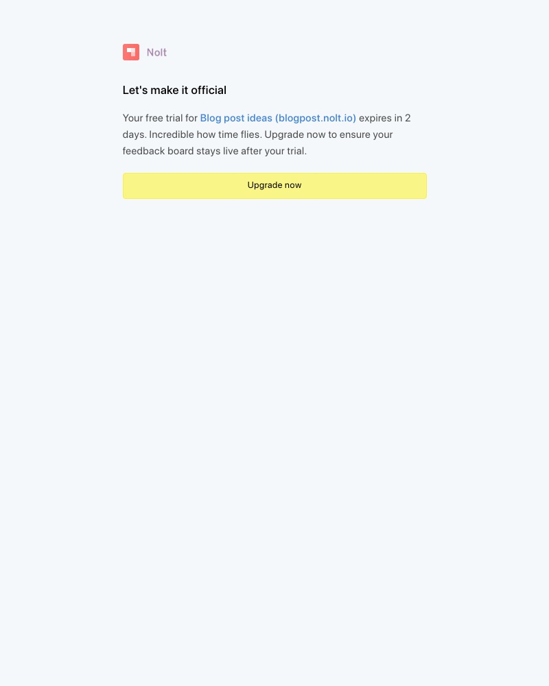 Nolt - Your free trial ends in 2 days