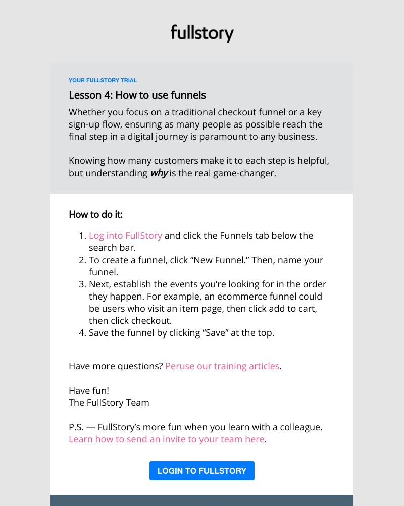 Fullstory - Your FullStory Trial | Funnels
