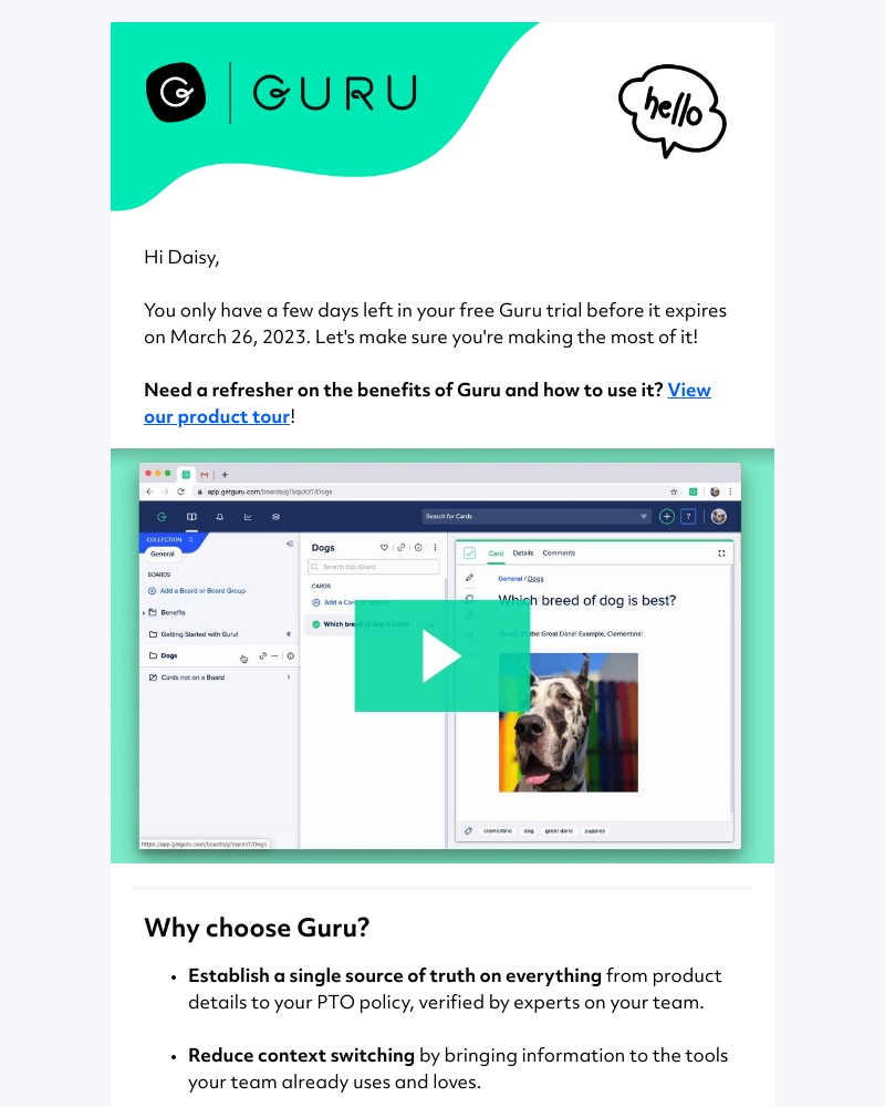 Guru - Your Guru trial expires soon