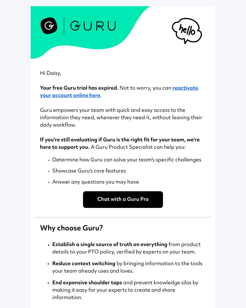 Guru - Your Guru trial has expired