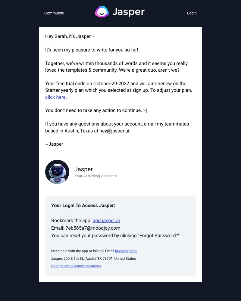 Jasper - Your Jasper trial is about to end