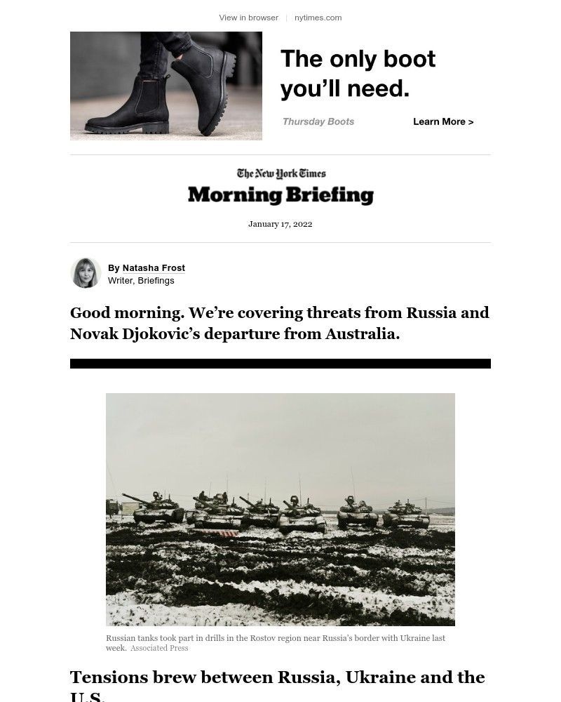 The New York Times - Your Monday Briefing