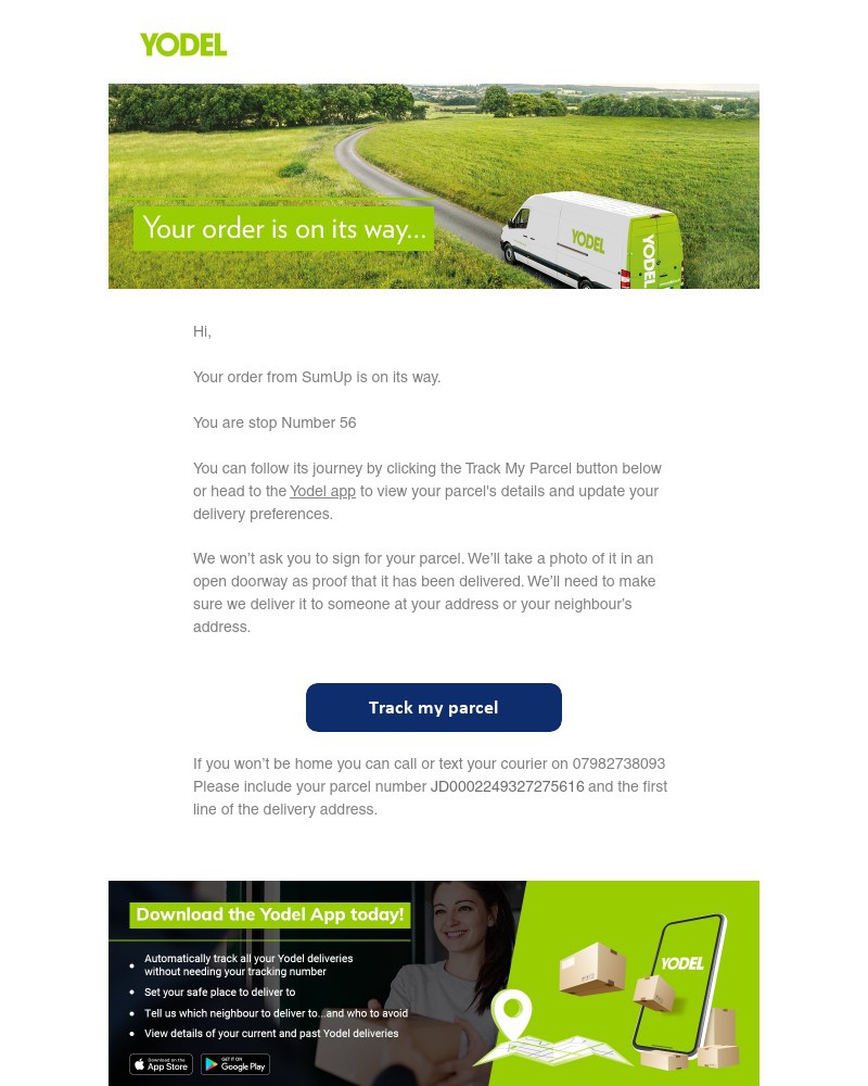 SumUp - Your order is on its way