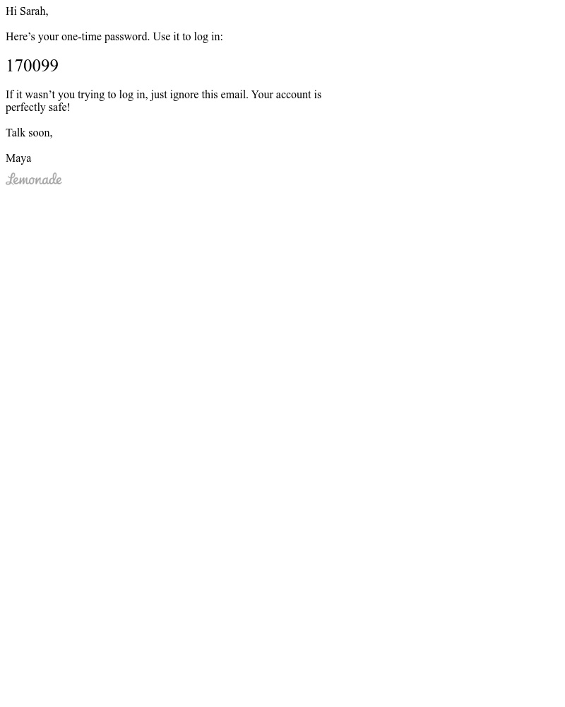 Lemonade - Your password