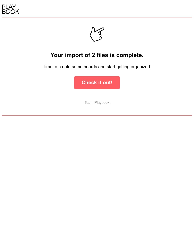 Playbook - Your Playbook import is complete